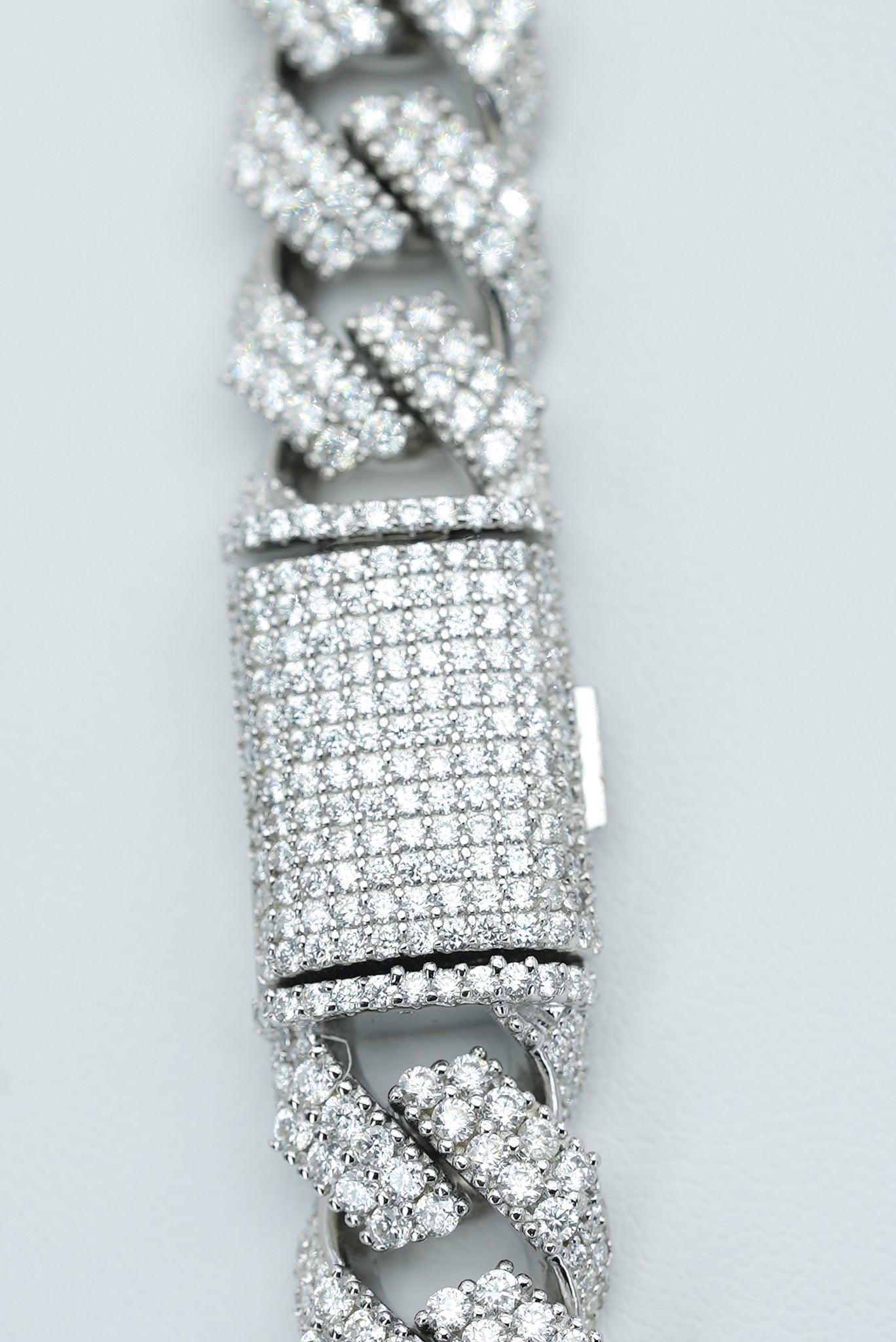 13mm Round VVS Moissanite Diamond CubanNecklace