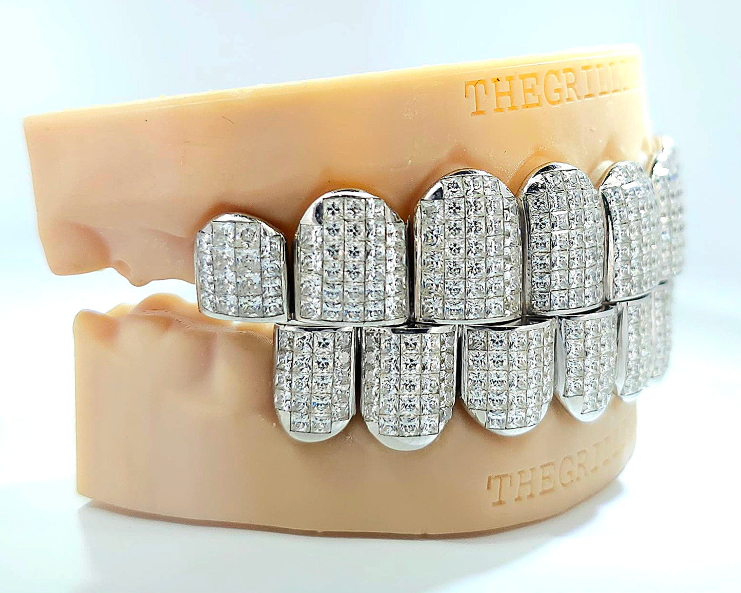 Invisible Princess cut VVS Moissanite Diamond Grillz