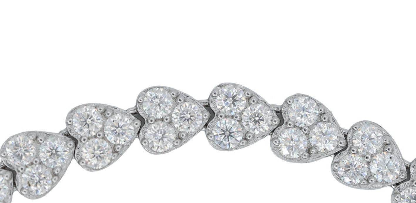 Round VVS Moissanite Diamond Heart Women Bracelet
