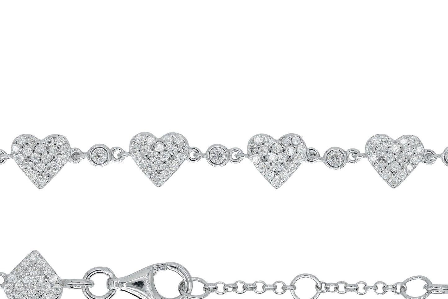 Round VVS Moissanite Diamond Heart Women Bracelet