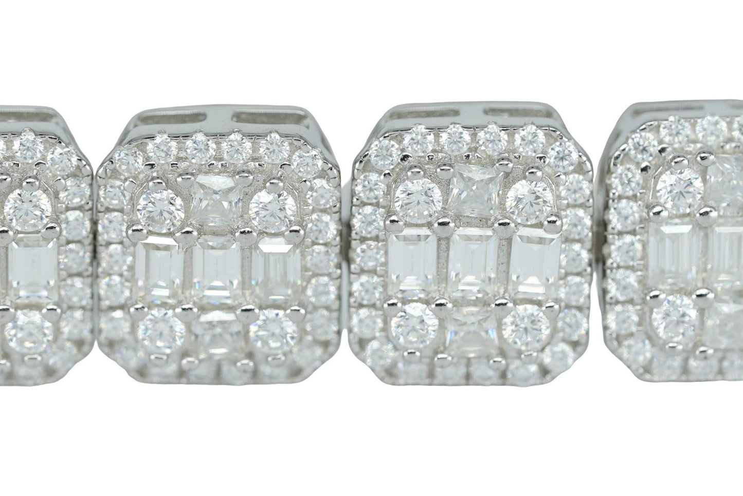 Round And Baguette VVS Moissanite Diamond Bracelet