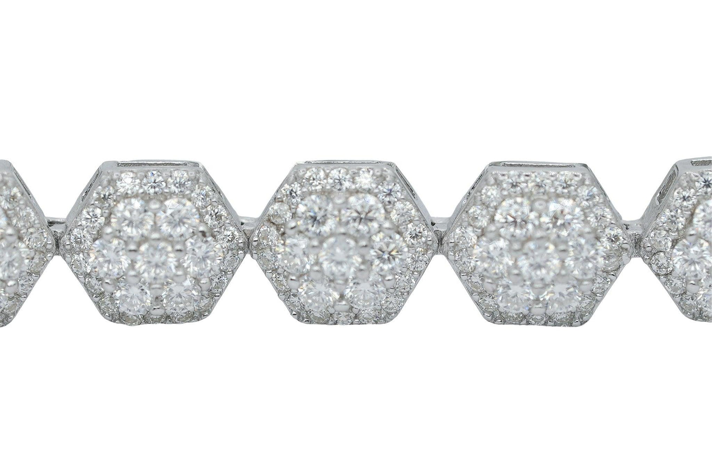 Round VVS Moissanite Diamond 2 Layer Flower Women Bracelet