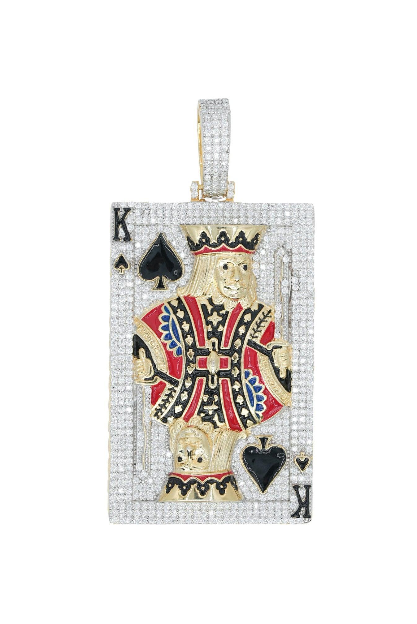 Round VVS Moissanite Diamond King Ace Pendant