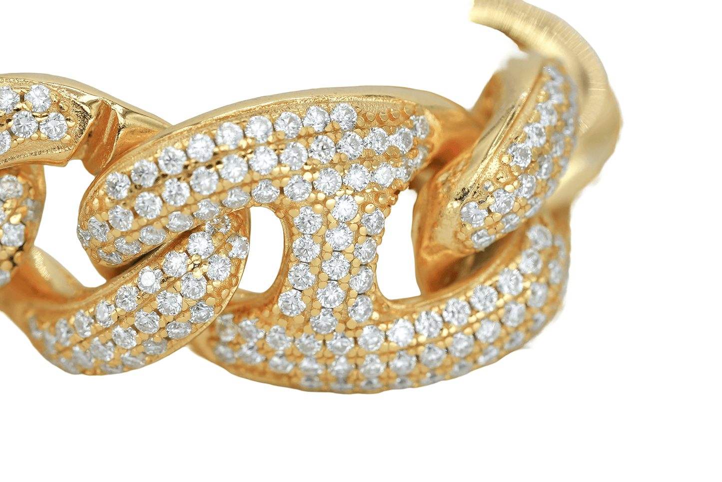 Yellow 15mm Round VVS Moissanite Diamond Pig Snout Style Cuban Bracelet