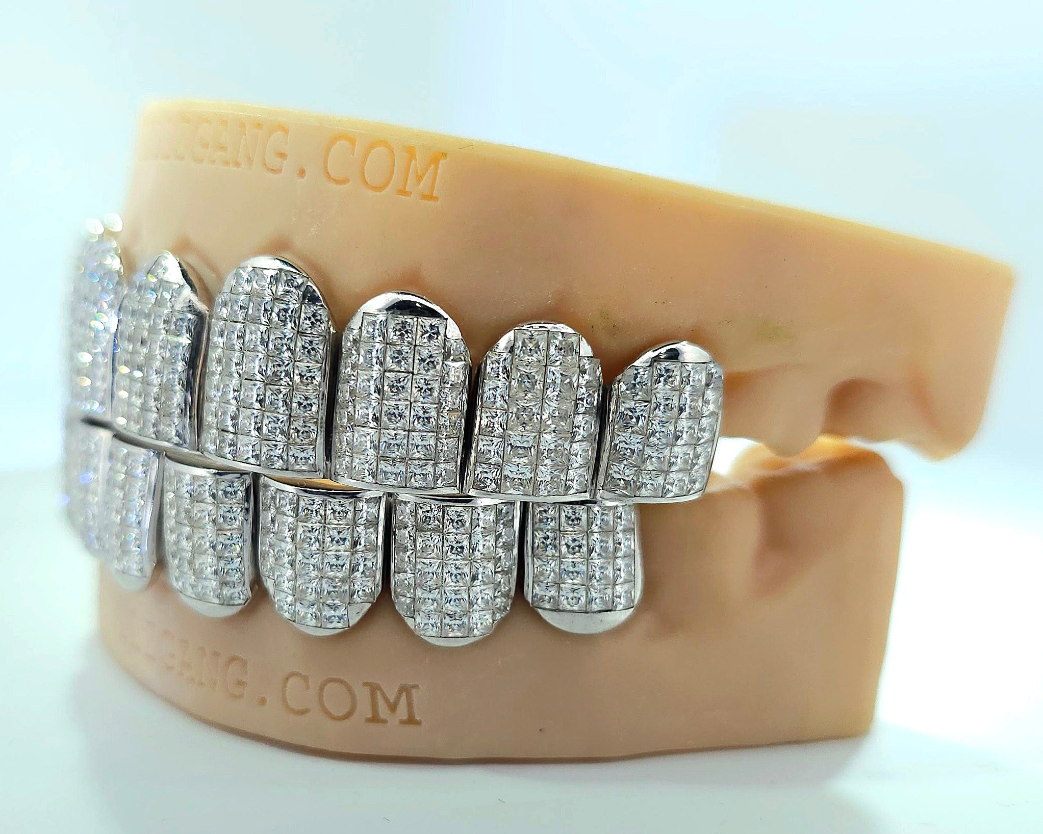 Invisible Princess cut VVS Moissanite Diamond Grillz