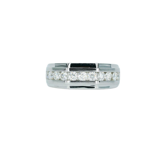 8A1G: Men Round VVS Moissanite Diamond Ring