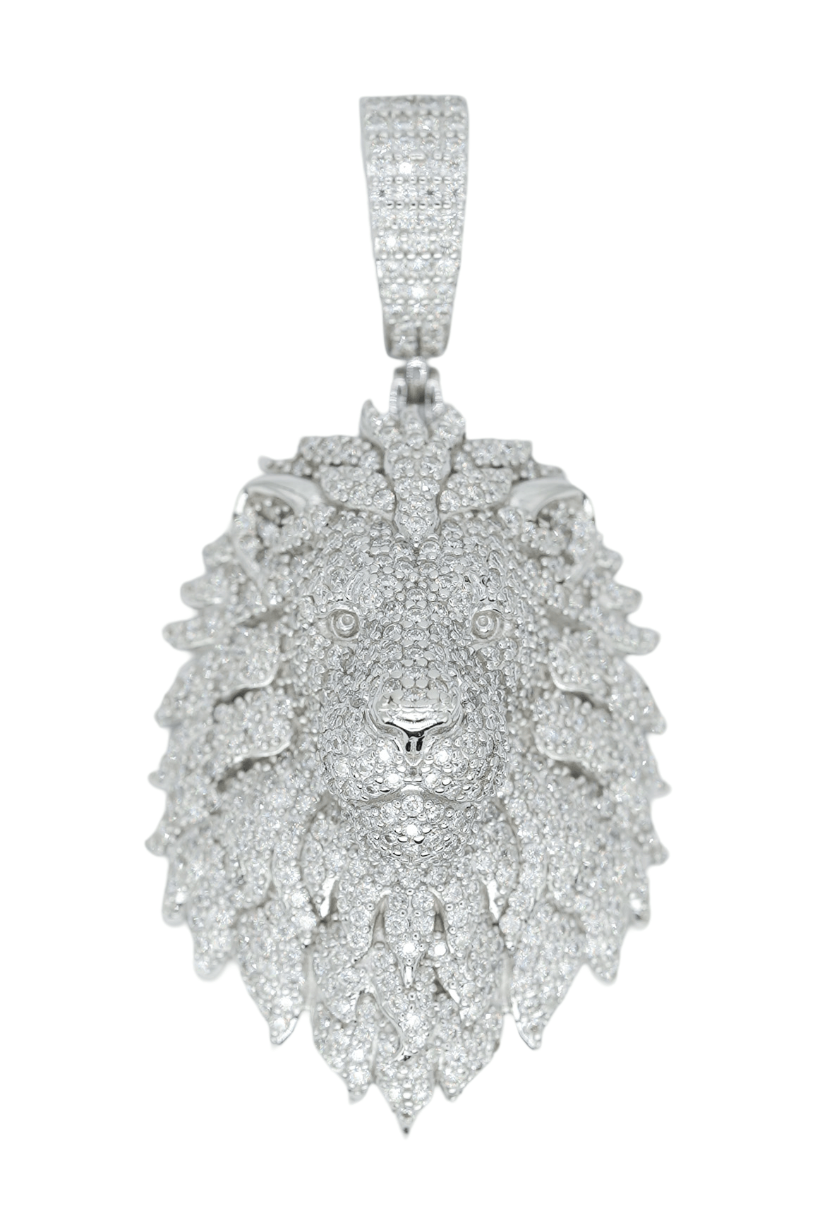 Round VVS Moissanite Diamond Lion Pendant