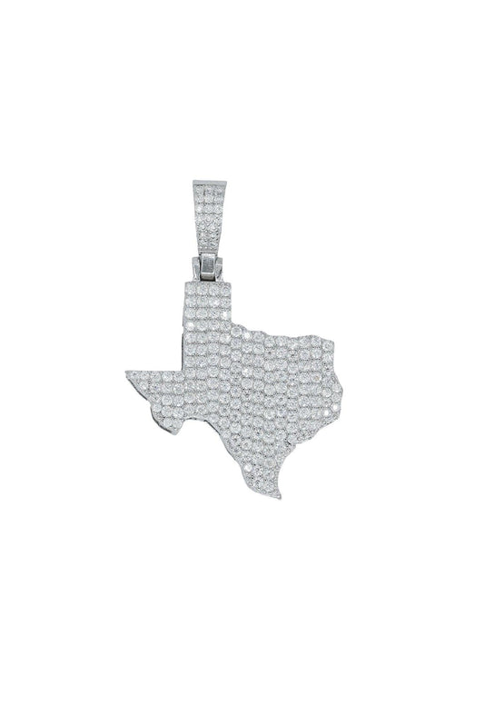 Round VVS Moissanite Diamond Small Texas State Pendant