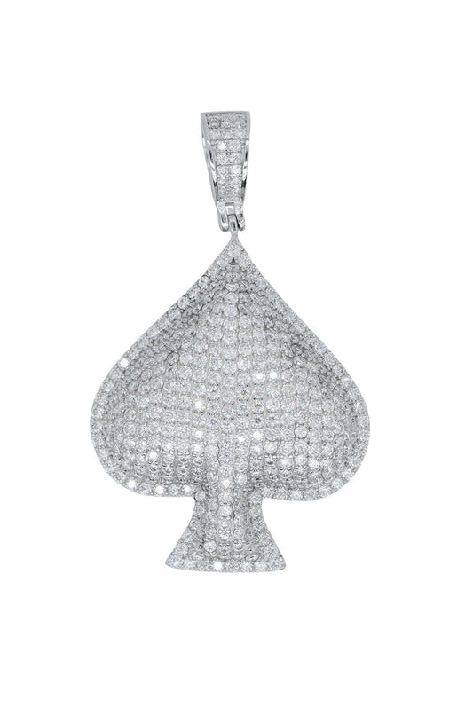 Round VVS Moissanite Diamond Spades Pendant