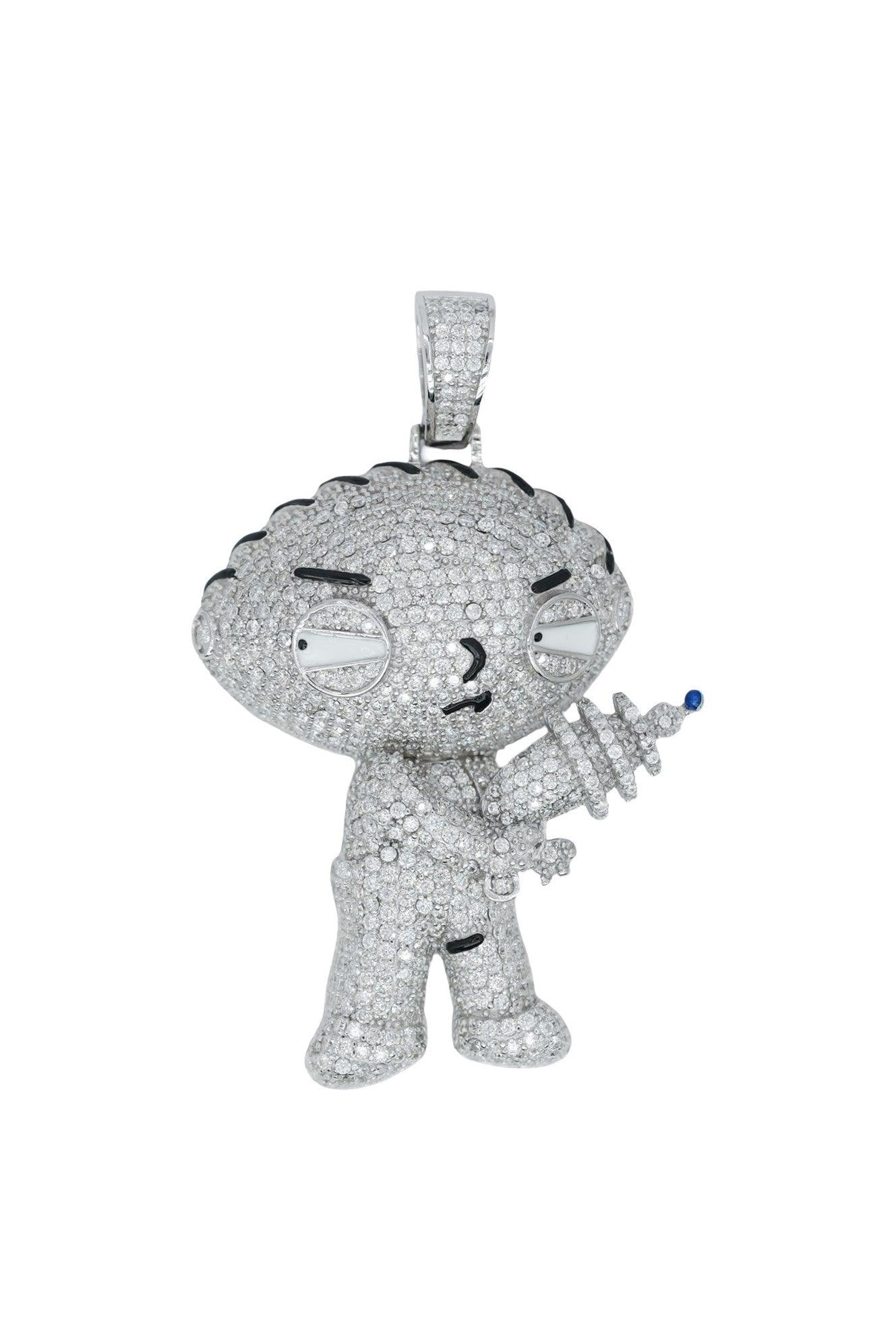 Round VVS Moissanite Diamond Stewie Pendant